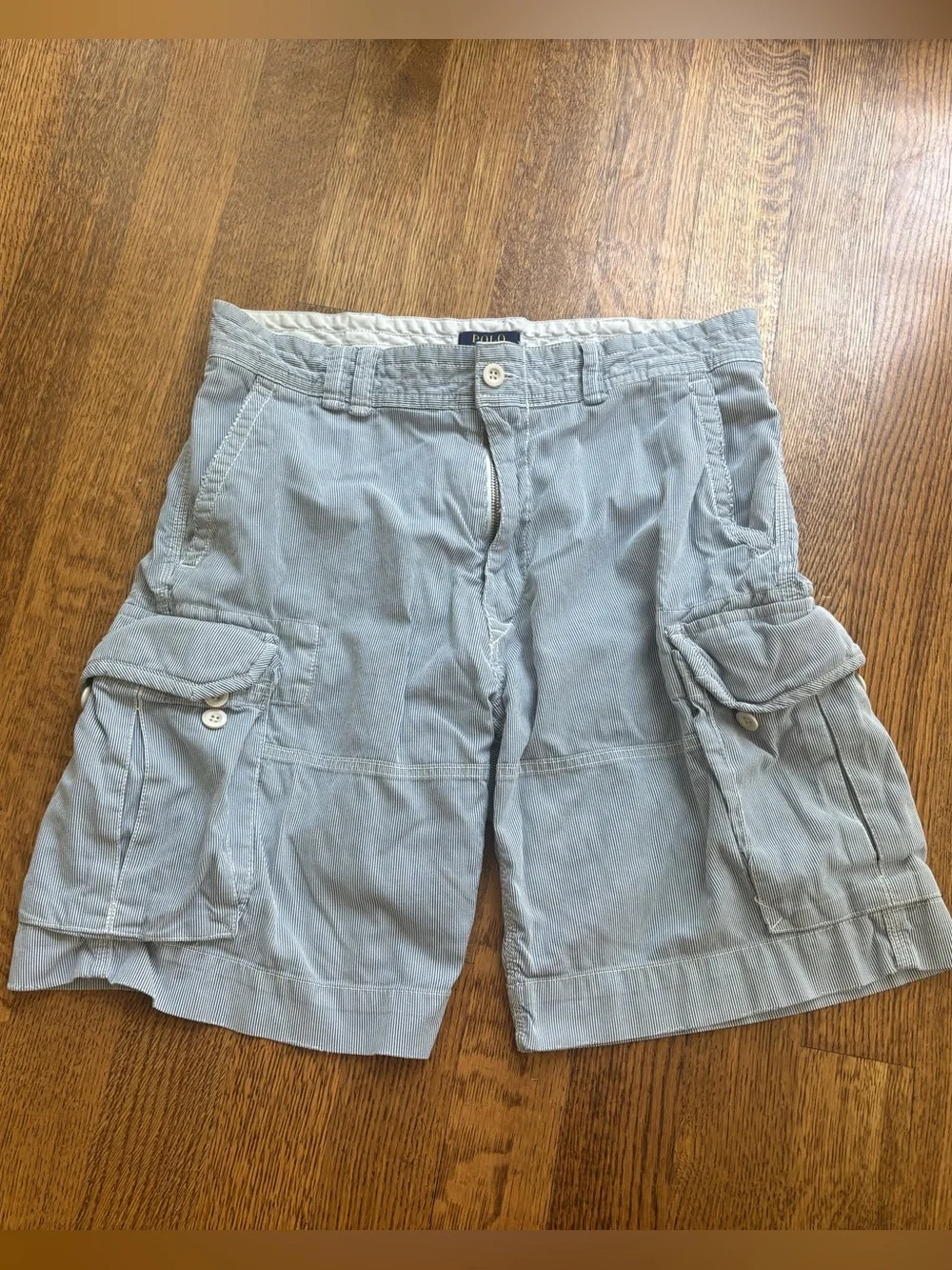Polo Ralph Lauren 34x10 Striped Cargo Shorts Cotton Beach Preppy Casual Chino